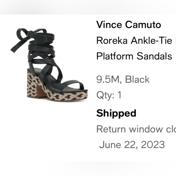 Vince Camuto Black and Tan Wedges - Picture 6 of 6